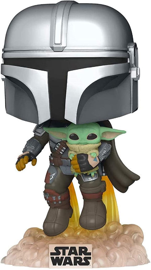 The Mandalorian Flying with the Child 402 Mandalorian Blast off Baby yoda Funko Pop Vinyl Figure